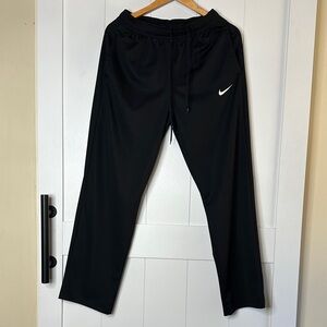 Nike Men's Black Joggers with White Swoosh Size Medium